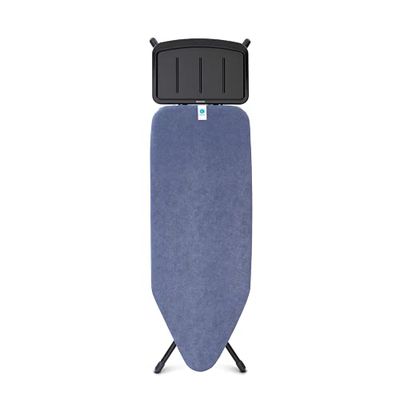 Brabantia - Table à Repasser Taille C - pour Centrale Vapeur - Planche a Repasser XL - Support Métallique - Plateau Extra-Stable - Unité Vapeur Jusqu'à 40 x 22 cm - Denim Blue - 124 x 45 cm