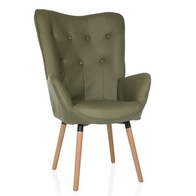 hjh LIVING Gestoffeerde fauteuil HAVENIO I Stof Groen