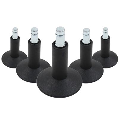 hjh OFFICE 619004 5 x kołek ślizgowy podłogowy 11 mm stojak plastikowe nóżki ślizgacz krzesła biurowego, do wszystkich pięter