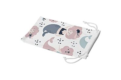 Bonamaison Imprimé Numériquement Lunettes Étui avec Cordon de Serrage, 100% Coton, Sac Lunettes, Pochette à Lunettes, 1 Pièce, Taille: 11x19 Cm