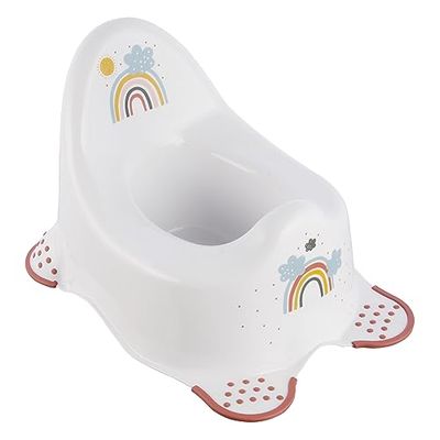 Keeeper Rainbow Pot pour Bébé, de 18 Mois à 3 Ans Environ, Anti-Dérapant, Adam, Blanc