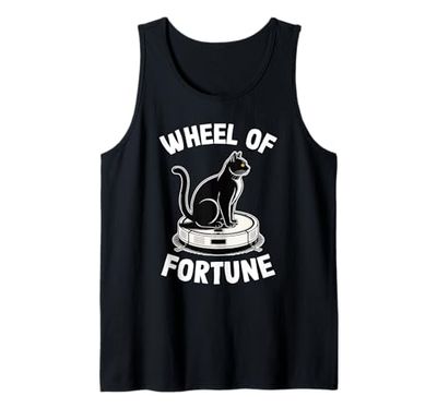 Wheel of Fortune Robot Vacuum Cleaner Funny Cat Tank Top