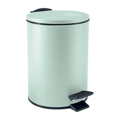 Spirella Adelar - Pattumiera da 3 litri, in acciaio inox, con abbassamento automatico e secchio interno, chiusura delicata, colore: verde opaco