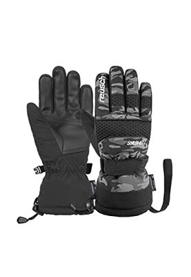 Reusch Connor R-TEX XT Junior Guanti invernali caldi, impermeabili, antivento e traspiranti, guanti da sci per bambini, ragazzi, ragazze e ragazzi, colore nero mimetico, 5