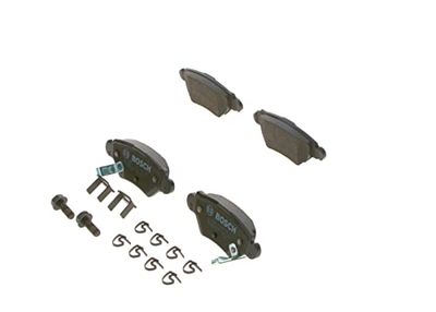 Bosch BP246 - Pastiglie Freni Auto, traseiro - qualidade Bosch - redução de ruído e pó - certificação ECE-R90 - sem cobre, 1 conjunto de 4 comprimidos - com acessórios
