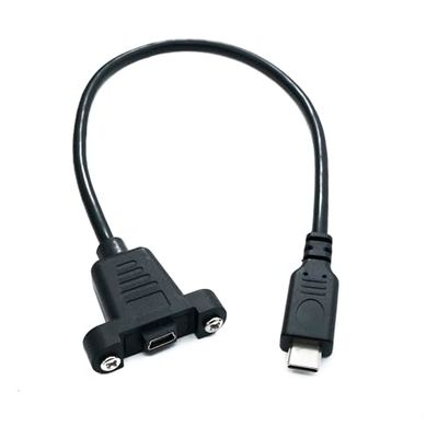 System-S Câble USB 3.1 30 cm Type C mâle vers 2.0 Mini B Femelle 5 Broches Panel Mount 28 mm