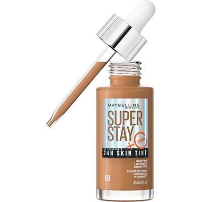 Maybelline Super Stay Skin Tint Foundation, With Vitamin C*, Foundation and Skincare, Long-Lasting up to 24H, Vegan Formula, Shade 60