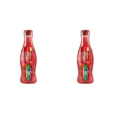 Lip Smacker Coca-Cola Vintage Tin Collection, Gift Set of 6 Lip Balms with Authentic Coca-Cola Flavors in the Iconic Vintage Coca-Cola Bottle, Gift Packaging for Children (Pack of 2)