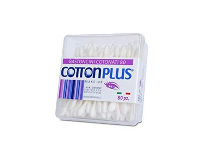 Cotton Plus Make-Up Cotton Sticks 80 Pieces - Beauty Line | Cotton Fioc for Making Up | Two Different Heads, Two Functions