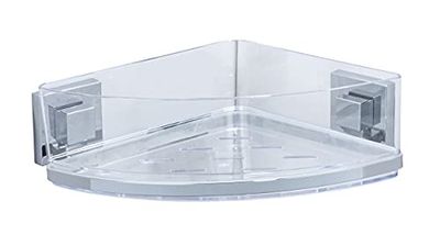 WENKO Vacuum-Loc® étagère d'angle en Acier INOX Quadro Brillant