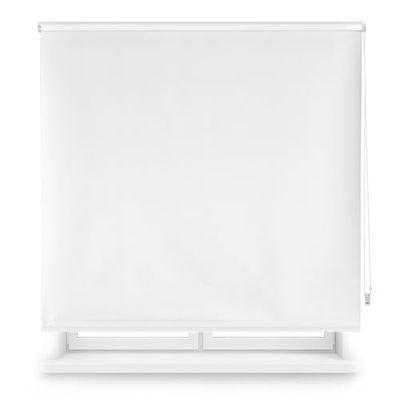 Blindecor Skräddarsydd ogenomskinlig rullgardin | bruten vit färg | 100 x 230 cm (B x H) Tygstorlek 97 x 225 cm | Ogenomskinliga rullgardiner för fönster