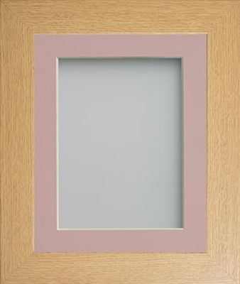 Frame Company Watson Beech Picture Photo Frame fitted with Perspex, A4 with Pink Mount for image size 10x6 inch