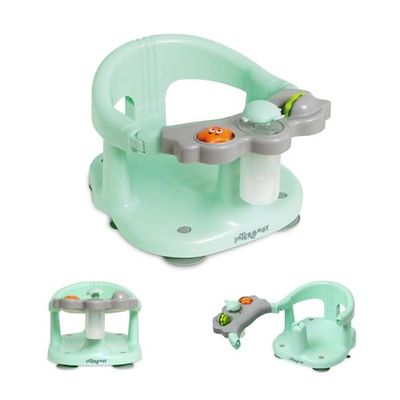 Interbaby Babybadzitje met zuignappen, antislip, comfortabel, veilig, ergonomisch, bad- en douchestoel voor baby's vanaf 5 maanden, 26 x 30 x 38 cm, groen