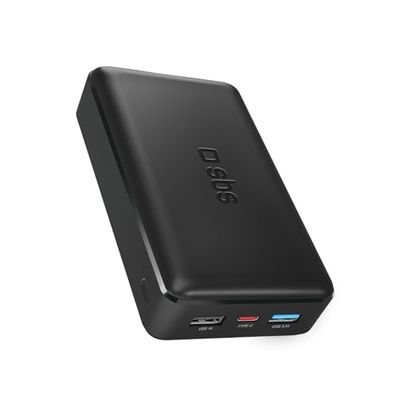 SBS PowerBank 20K SLIM, 20.000mAh, Power Bank con Ricarica Rapida, Intelligent Charge (IC), LED di Carica, 1x USB-C, 2x USB-A, Caricabatterie Portatile da Viaggio, Design Compatto, Nero