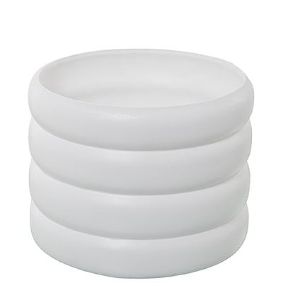 MACETERO CERÁMICA ONDULADO BLANCO MATE_°25X20CM