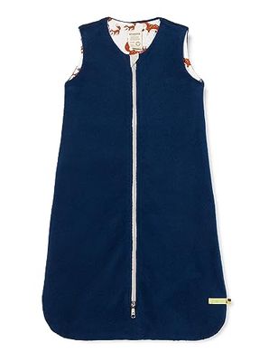 loud + proud Unisex baby omkeerbare slaapzak fleece, GOTS-gecertificeerd peuterpyjama's, ultramarine, 74/80, ultra marine, 74/80 cm