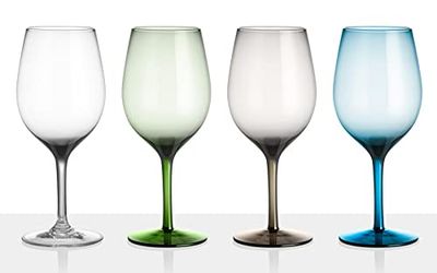 Brunner 0830184C.C9N Eleganti Calici Infrangibili Set 4 Pz, Onda & Jazz Wineglass, 60 Cl