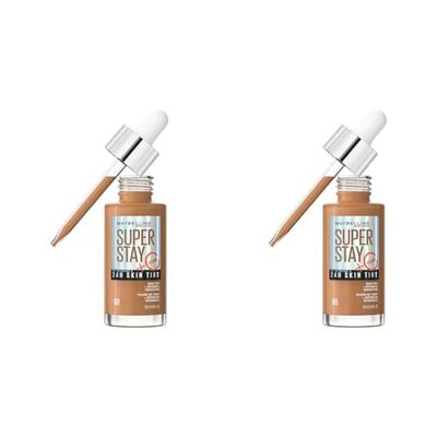 Maybelline Super Stay Skin Tint Foundation, With Vitamin C*, Foundation and Skincare, Long-Lasting up to 24H, Vegan Formula, Shade 60 (Pack of 2)