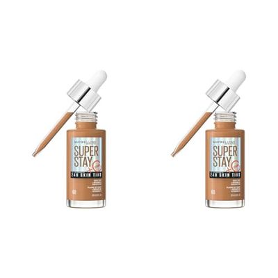 Maybelline Super Stay Skin Tint Foundation, With Vitamin C*, Foundation and Skincare, Long-Lasting up to 24H, Vegan Formula, Shade 60 (Pack of 2)