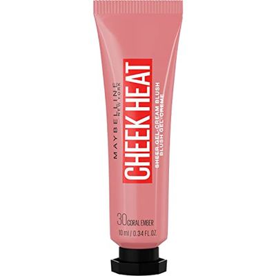 Maybelline New York - Blush Colorete En Crema Cheek Heat All In 1, 30 Coral Ember, Vanilla, 10 Mililitro