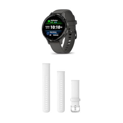 Garmin Venu 3S GPS Fitness Smartwatch Pebble Grey with Bluetooth Calling and Voice Assistant, Ultra-Sharp 1.3 Inch/1.1 Inch & Quick Release Band