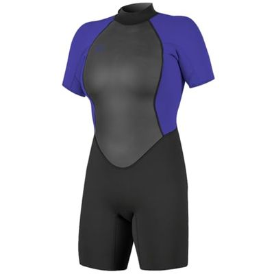 O'Neill Vrouwen Reactor II 2mm Back Zip Shorty Wetsuit - Zwart Kobalt - 16