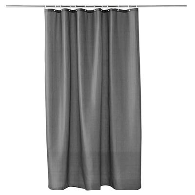 Douceur d'Intérieur, Tenda da Doccia con Ganci (180 x 200 cm) Yaline, Antracite, Poliestere Tinta Unita