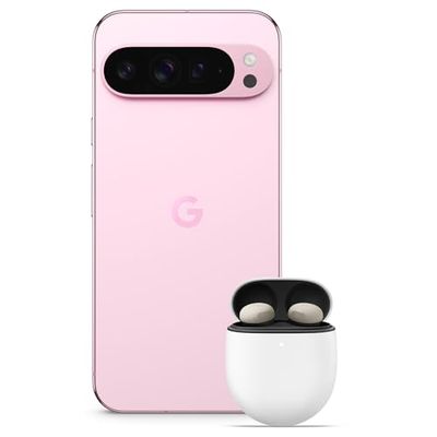Google Pixel 9 Pro XL - Unlocked Android Smartphone with Gemini, Triple Rear Camera System, 24-Hour Battery, and 6.8" Super Actua Display - Rose Quartz, 256GB+Pixel Buds Bro 2