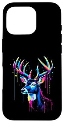 Deer Lovers Colorful Pop Art Beautiful Deer Case for iPhone 16 Pro