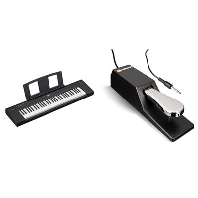 Yamaha NP-15 Piaggero - Teclado digital ligero y portátil, con 61 teclas sensibles a la pulsación & M-Audio SP-2: pedal de sustain universal con acción estilo piano, el accesorio ideal para teclados