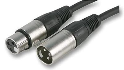 Pulse PLS00245 3 Pin XLR Male to XLR Female Microphone Lead, 10m, Nickel
