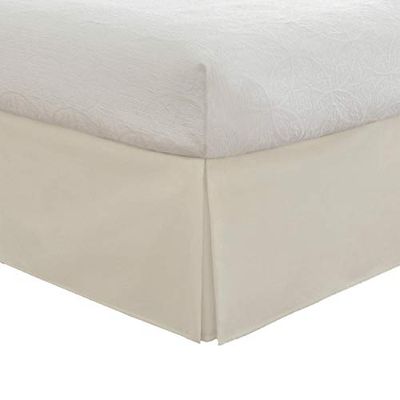 Lux Hotel Microfiber Tailored Style Bed Skirt with Classic 14 Inch Drop Length, King, Ivory