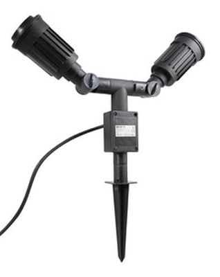 VoltShine Portalampada palo - portalampada con 2 basi E27, progettato per lampadine PAR38, ideale per esterni e giardini