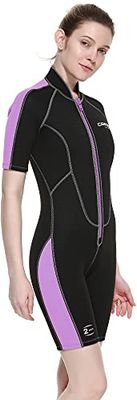 Cressi Sub S.p.A. Lido Lady 2 mm Combinaison court Femme, Noir/Lilas, Taille 42-44