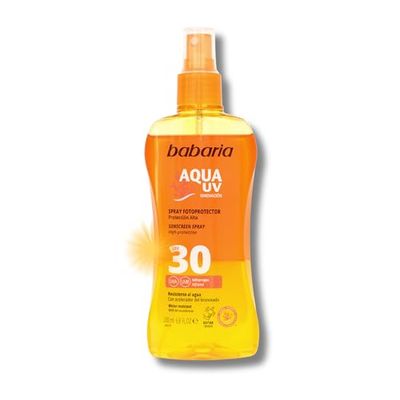Babaria - Aceite Protector Solar 30 Spf | Crema Solar Con Aloe Vera | Autobronceador Corporal Natural | Aceite Solar De Rápida Absorción | Bruma Solar En Spray
