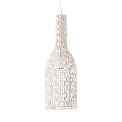 Lussiol 250273 - Candeeiro de teto (vime, 60 W, 15 cm de diâmetro, 60 cm de altura), branco
