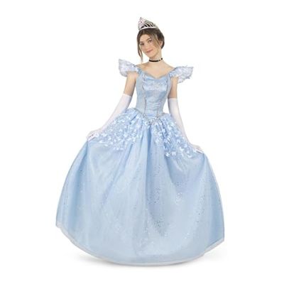 VIVING Costume Principessa Scarpa Di Cristallo L (Vestito, Guanti e Sottovene)