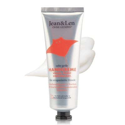 Jean & Len Creme para mãos neutro muito quente, cuidado com as mãos estressadas, nutre intensamente, sem parabenos ou silicone, vegan, tubo de creme para as mãos, 75 ml