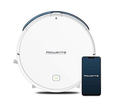 Rowenta X-Plorer Serie 40 Aspirateur robot laveur, Aspire et lave les sols durs, Spécial poils d'animaux, Autonomie 2h30, Wifi, Compatible Smartphone Alexa Google Assistant RR7267WH