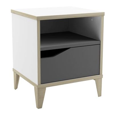 Table de Chevet & Nuit Enfant Blanc – Garçon & Fille – Produit Robuste Pour la Chambre des plus Petits – Fabriqué en France 37 x 33 x 43 CM