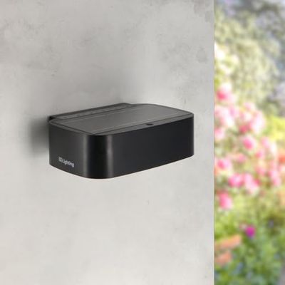 M Ledme - Applique solare a LED Plit nera da 1,7 W, illuminazione per esterni con sensore crepuscolare, 4000 K (neutro), protezione IP65, autonomia 6-8 ore. Ideale per l'uso in ambienti esterni.