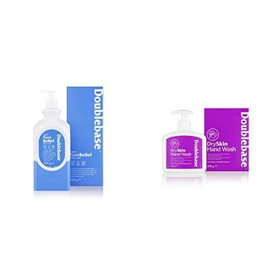 Doublebase Flare Relief Emollient 500g with Dry Skin Hand Wash, 200g. Moisturising & Soothing Emollient and Hand Wash. Also suitable for skin prone to Eczema, Psoriasis & Dermatitis