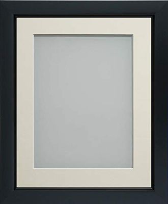 Frame Company Ainsworth Range Black 10x10 inch Picture Photo Frame with Ivory Mount for Image 8x8 inch * Choice of Sizes* Fitted with Real Glass