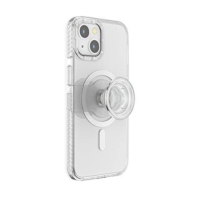 PopSockets: PopCase voor MagSafe - Hoesje voor iPhone 13 met een Verplaatsbare PopGrip Slide-Standaard en Grip met een Verwisselbare Top - Clear