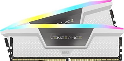 CORSAIR VENGEANCE RGB DDR5 RAM 64GB (2x32GB) 5600MHz CL40 Intel XMP iCUE Compatible Computer Memory - White (CMH64GX5M2B5600C40W)