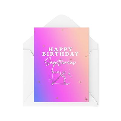 Zodiac Birthday Card - Happy Birthday Sagittarius - Fire Sign - Sagittarius Card - Sagittarius Birthday Card - Star Sign Cards - CBH1835