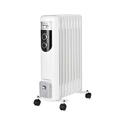 Elektrische olieradiator, 2000 W (9 ribben), radiator met thermostaat, 3 warmtestanden