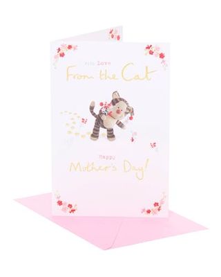 Carte de fête des mères de la part du chat – Carte de fête des mères « Happy Mother's Day » de la part du chat