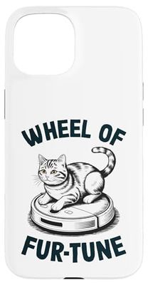 Wheel Of Fur-Tune Robot Vacuum Cleaner Funny Cat Case for iPhone 15