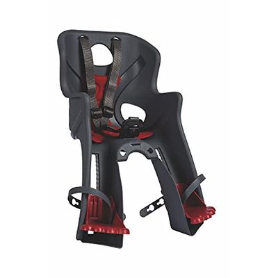 Rabbit- Asiento Delantero de bicicleta - para Niños de hasta 15 kg, de 9 meses a 3 años - Se fija al cuadro - Gris oscuro